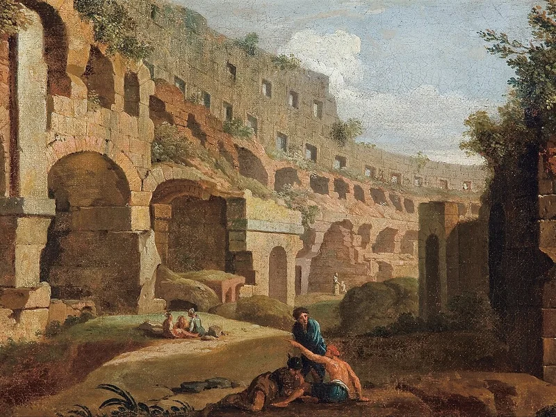 1638-Pietro Francesco Garoli - Capriccio. Interno del Colosseo - attribuito